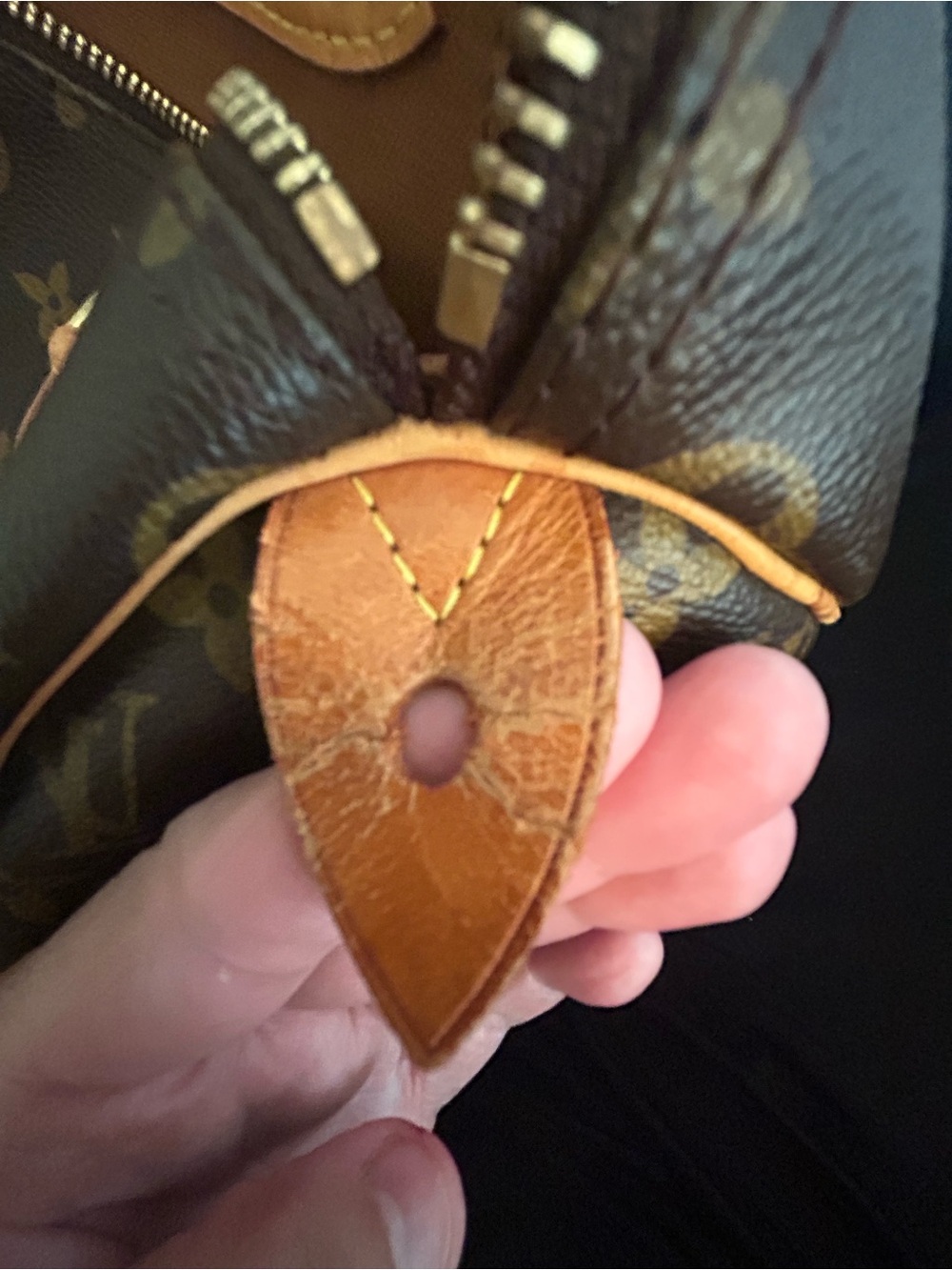 Louis Vuitton Monogram Leather Pull Tab - Brown - Picture 12 of 13